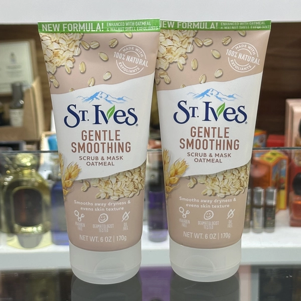 اسکراب و ماسک صورت جو دوسر سنت ایوز (اس تی ایوز) اصل مخصوص پوست خشک و یکنواخت شدن بافت پوست 170 گرم | St.Ives Scrub & Mask OATMEAL for Smooths away dryness & evens skin texture 170gr