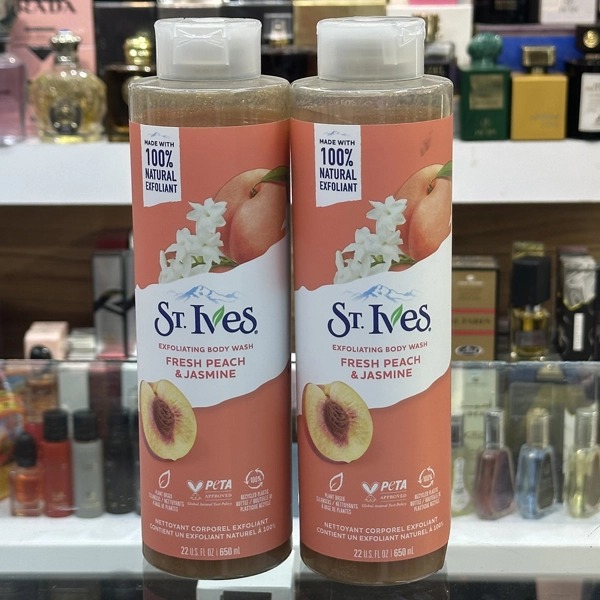 شامپو بدن لایه بردار هلو و گل یاس سنت ایوز (اس تی ایوز) اصل اسکراب دار صورتی 650 میل | St.Ives Exfoliating Body Wash Fresh Peach & Jasmine 650ml