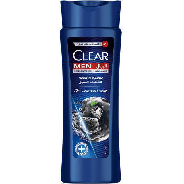 شامپو ضد شوره ذغال کلیر اصل مدل دیپ کلین پاک کننده عمیق پوست سر مردانه 300 میل | Clear Deep Cleanse Anti Dandruff Shampoo for men 300ml