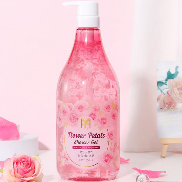 شاور ژل بدن گل رز مری صورتی کره ای اصل آبرسان و مغدی پوست بدن 1200 میل | Flower Petals Rose Shower Gel Moisturizing & Nourishing 1200ML
