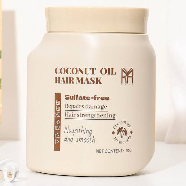 ماسک مو ترمیم و تقویت کننده مو روغن نارگیل مری قهوه ای کره ای اصل بدون سولفات مناسب داخل حمام 1 کیلویی | COCONUT OIL HAIR MASK Mary For repairs & Hair Strenghening 1kg